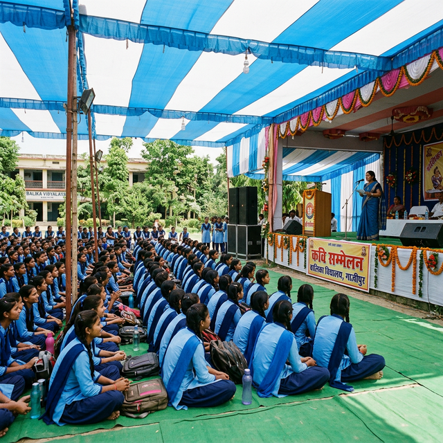 कवि सम्मेलन — छात्राओं का समूह